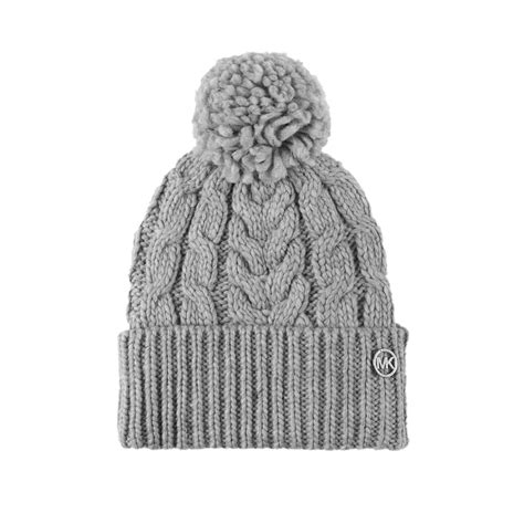 michael kors grey beanie womens|michael kors beanie with pom.